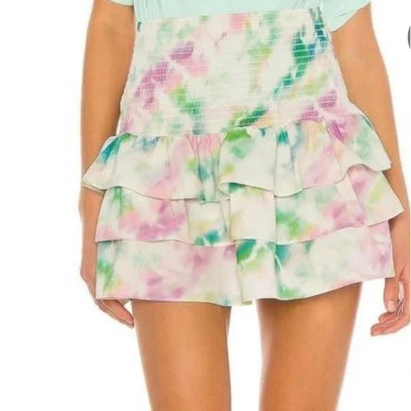Amanda Uprichard Mariska Skirt in Laguna Tie Dye Small